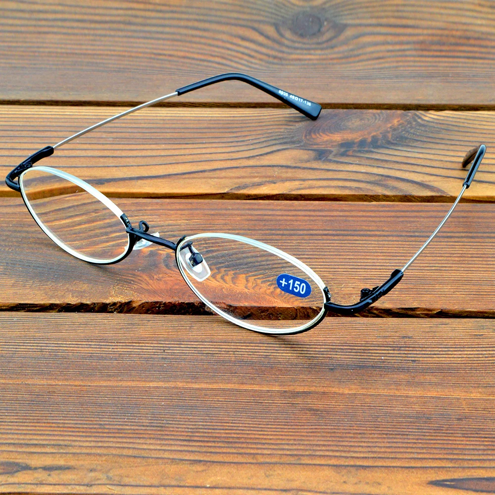 

Business Up Half-rim Frame Anti-fatigue Lenses Spectacles Simple Style Reading Glasses +0.75 To +4