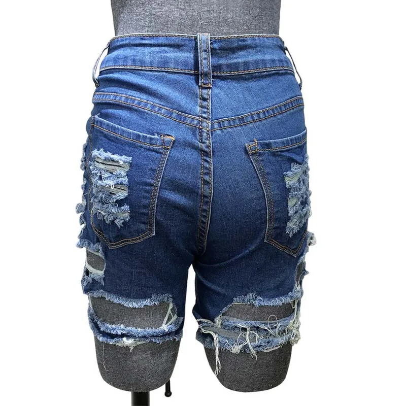 2020 New Fashion Women High Waisted Shorts Hot Jeans Sexy Denim Summer Bandage Ripped Shorts Booy Club Hotpants Plus Size Shorts