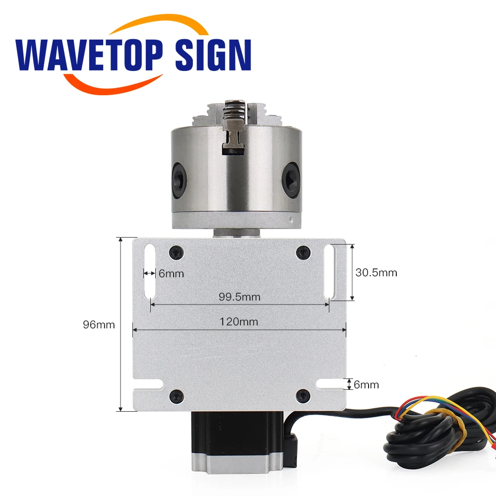 WaveTopSign Rotary Worktable Chuck Diameter 80mm 100mm Rotary Attachment with Driver DM542 3500r/min for Laser Marking Machine