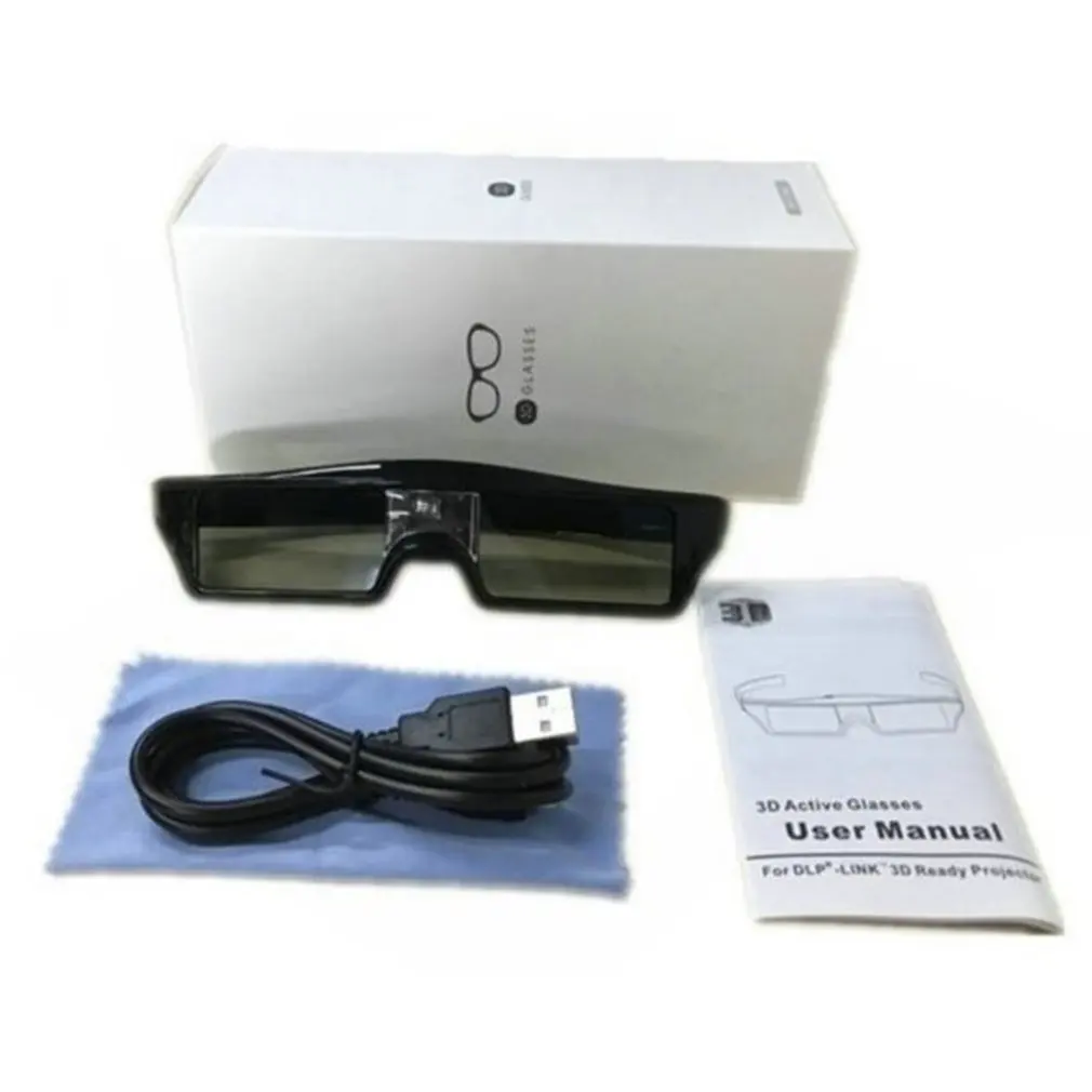 3D Glasses Active Shutter Rechargeable Eyewear for DLP-Link Optama Acer BenQ ViewSonic Sharp Projectors Glasses