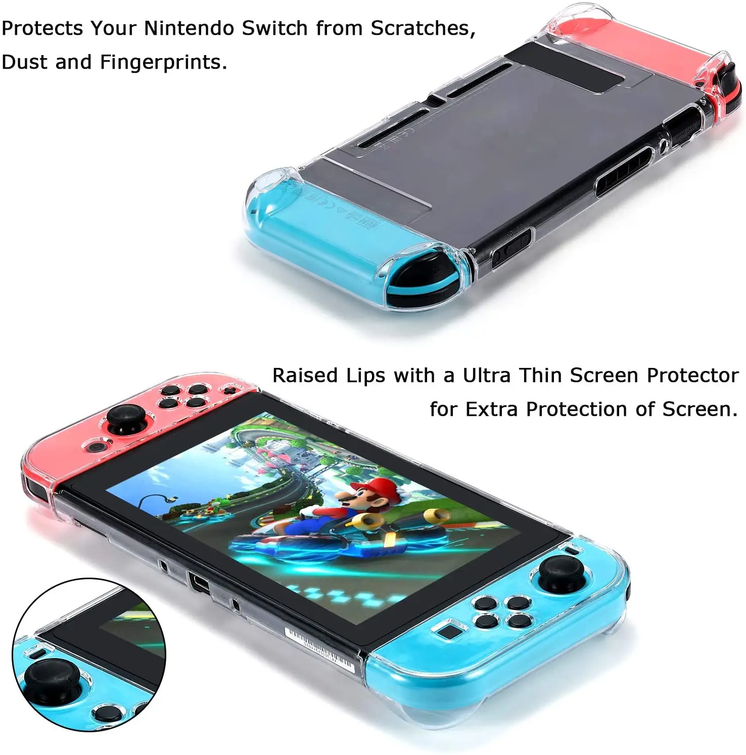 Detachable Crystal PC Transparent Case For Nintendo Nintend Switch NS NX Cases Hard Clear Back Cover Shell Coque Ultra Thin Bag