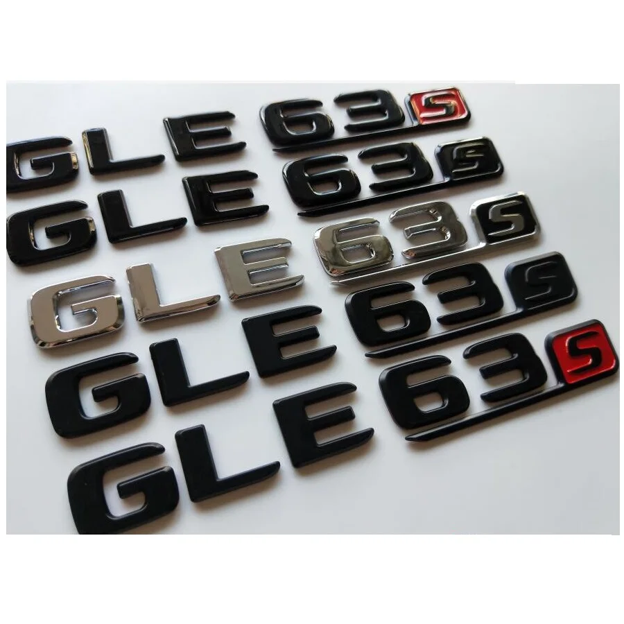 Chrome Black Letters Number Trunk Badges Emblems Sticker for Mercedes Benz W166 C292 SUV GLE63 S AMG