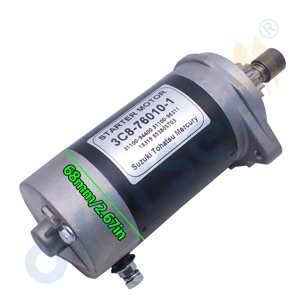 3C8-76010-1 Starter Motor For Suzuki Tohatsu Mercury Outbord Motor 18319 853805T03 31100-94400 31100-96311 3C8-76010