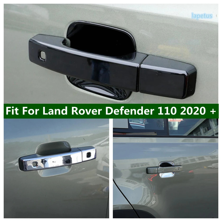 

Side Door Handle / Bowl Cover Trim Decal Panel Car Accessories Black / Chrome Fit For Land Rover Defender 110 2020 - 2023