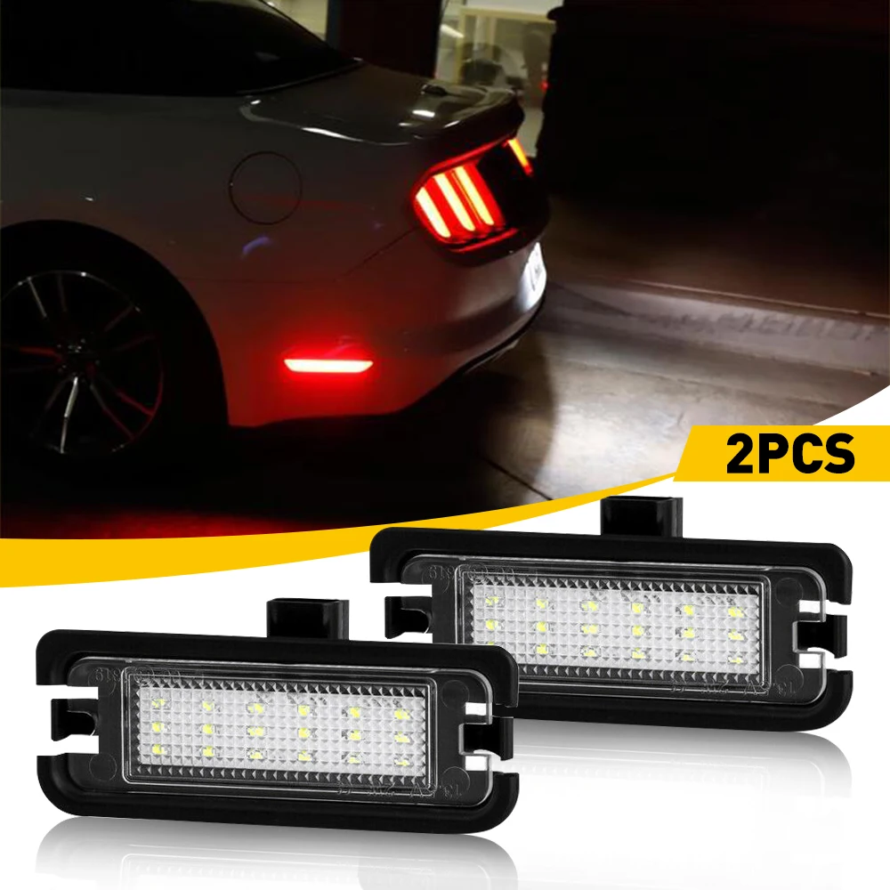 Car LED Number License Plate Lights For Ford Mustang V6 EcoBoost Premium GT 50 Limited Edition Bullitt Shelby GT350 GT350R GT500