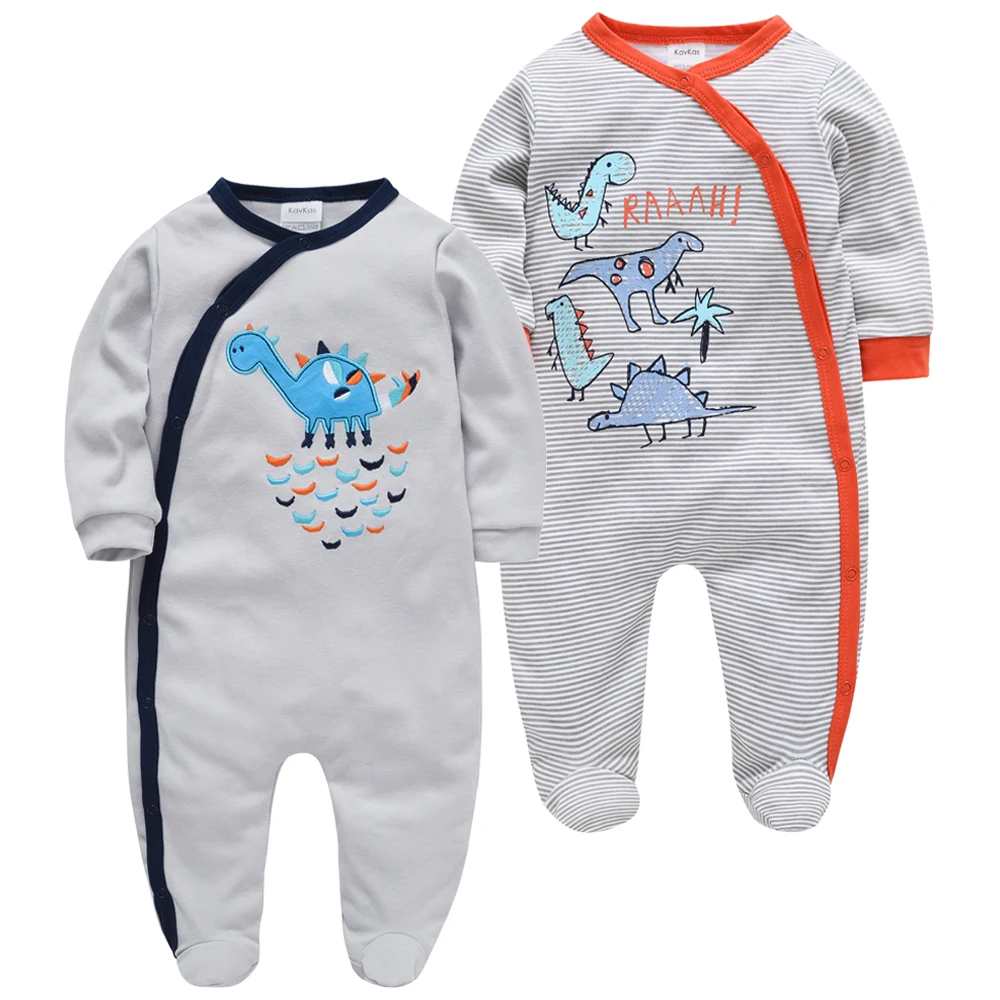 2pcs/lot baby rompers Baby Girl Clothes Full Sleeve 100%Cotton Cartoon Print Overalls Newborn Baby Footies Toddler Jumpsuit