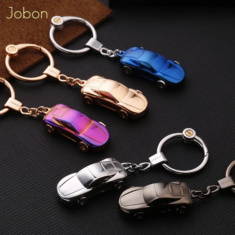 Jobon Luxury Key Chain LED Lights Keychains Men Women Custom Lettering Car Key RIng Holder Bag Pendant Gift for Friend Jewelry