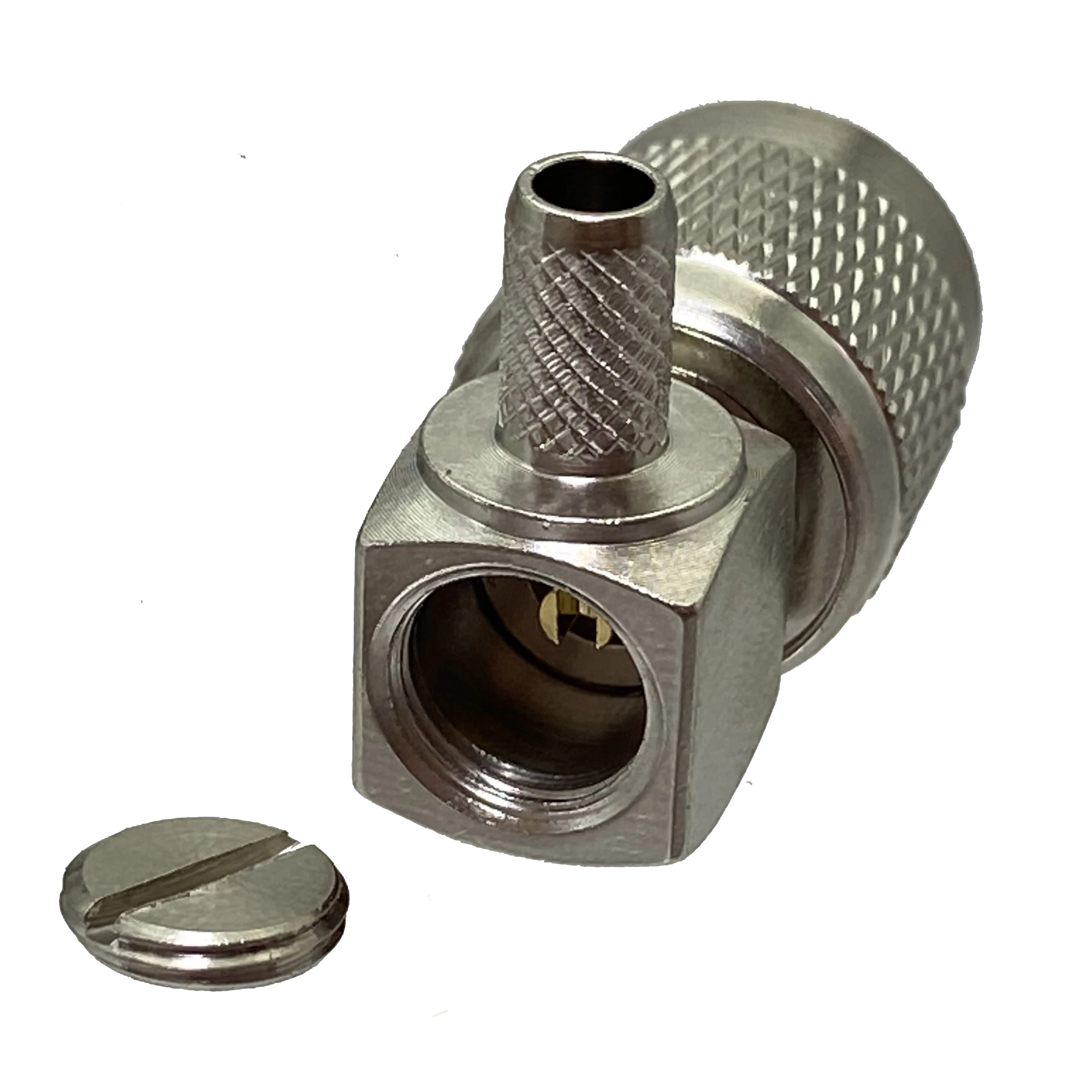 Connector TNC male plug crimp RG58 RG142 LMR195 RG400 cable right angle Wire Terminal RF Coaxial