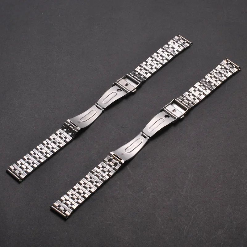 Silver Gold Men Watch Band Strap Stainless Stell Deployment Clasp Speed Master Wrist Women Band 18mm 20mm 22mm Accessories