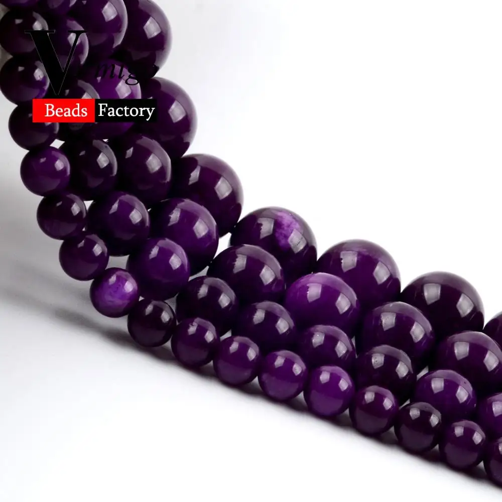 6/8/10/12mm Natural Purple Sugilite Stone Round Beads for Jewelry Making Spacer Loose Beads Diy Bracelets Accessories 15