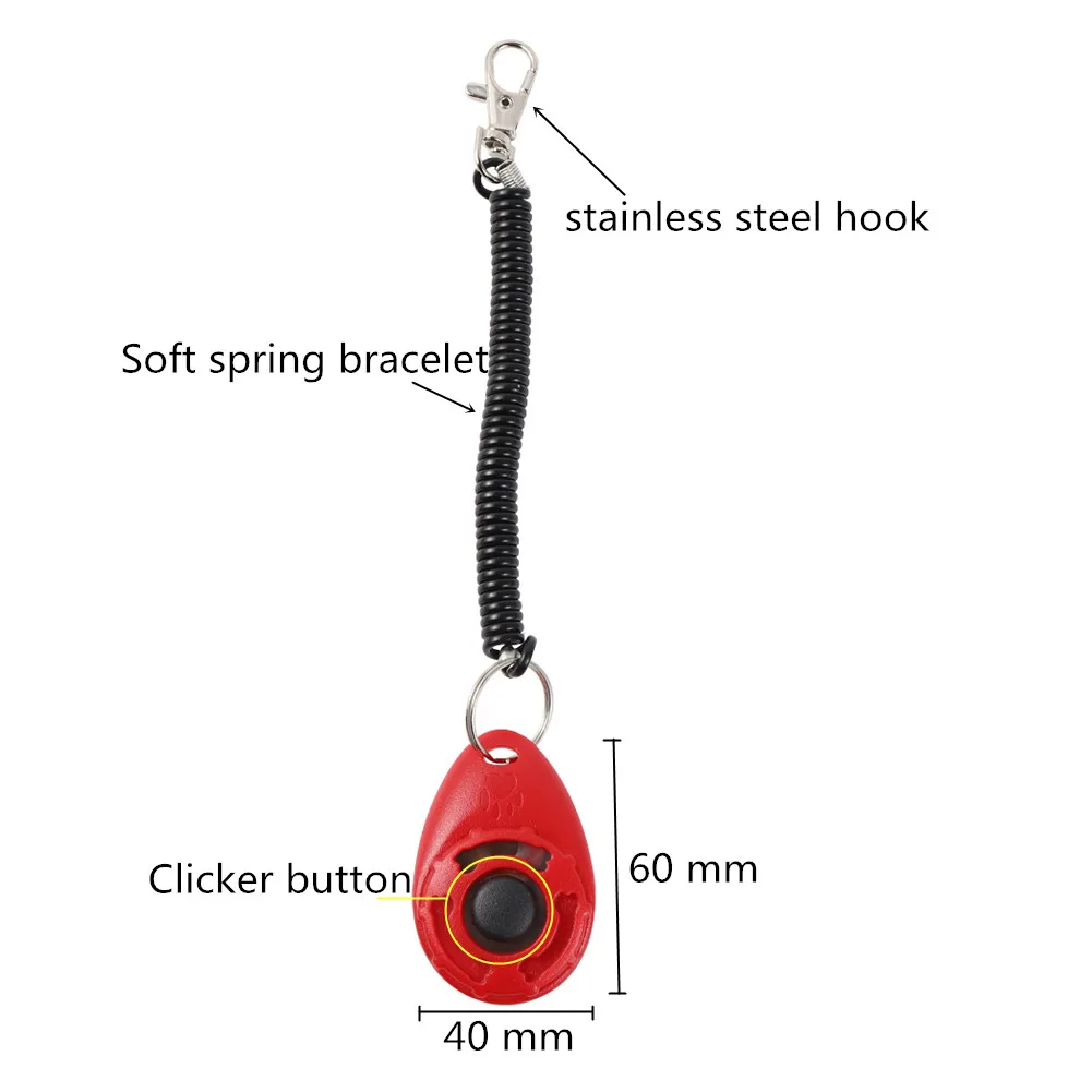 Dog Training Clicker Huisdier Kat Plastic Nieuwe Honden Klik Trainer Hulp Gereedschap Verstelbare Polsband Geluid Sleutelhanger Hond Levert