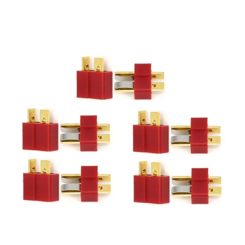 New 1/2/5/10 Pairs/Sets T Plug Male & Female Deans Connectors Style For 2S 3S 4S 5S 6S RC LiPo Battery Spare Parts  7.4V 11.1V