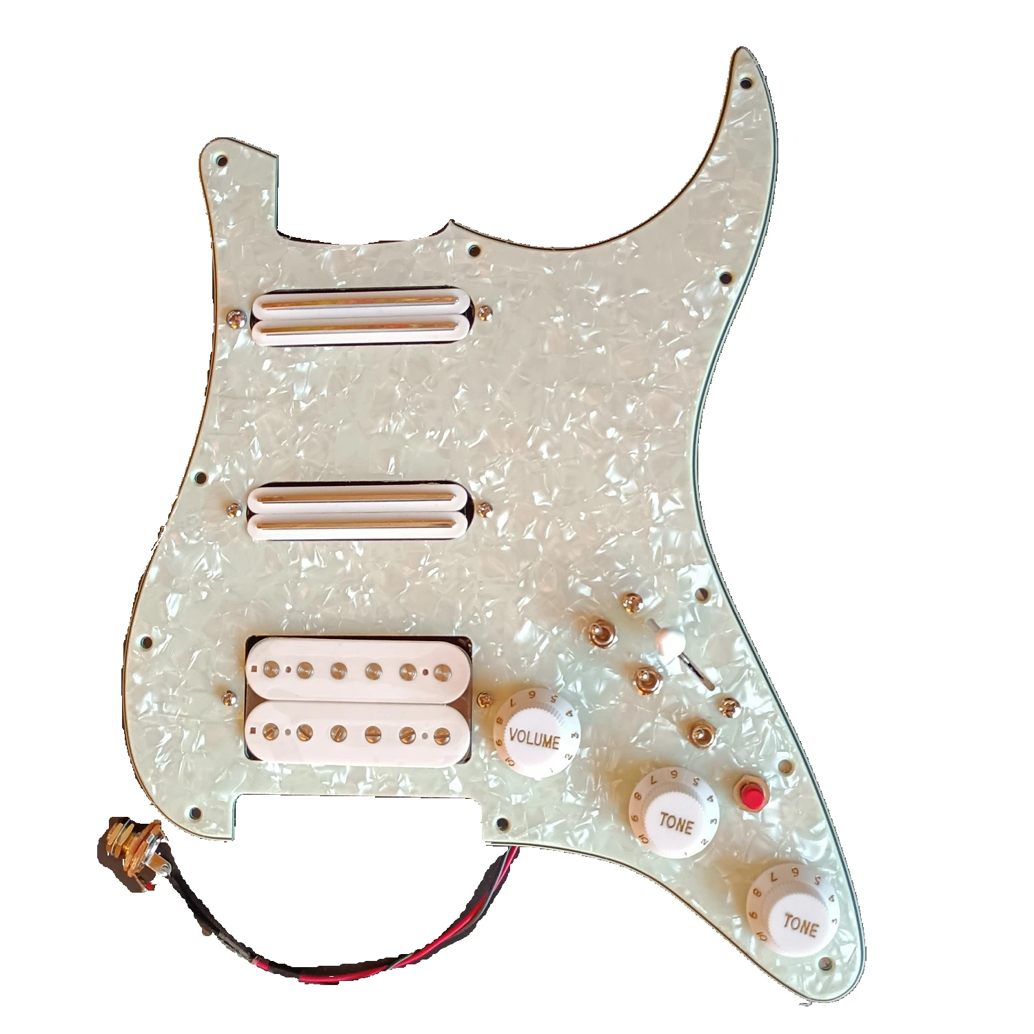 Loaded Prewired SSH Pickguard Set White lp Alnico Pickups Hign DCR Output 3 Single Cut 8 Way Switch Welding Harness