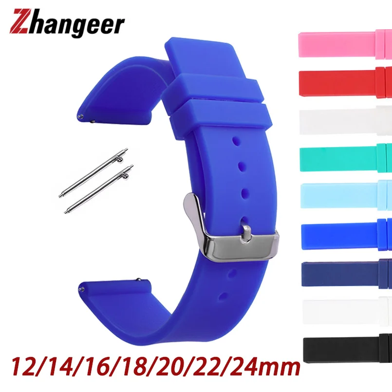 12mm 14mm 16mm 18mm 20mm 22mm 24mm Quick Release Straps For Samsung Galaxy Watch 3 41mm 45mm Galaxy 4 Silicone Universal Band