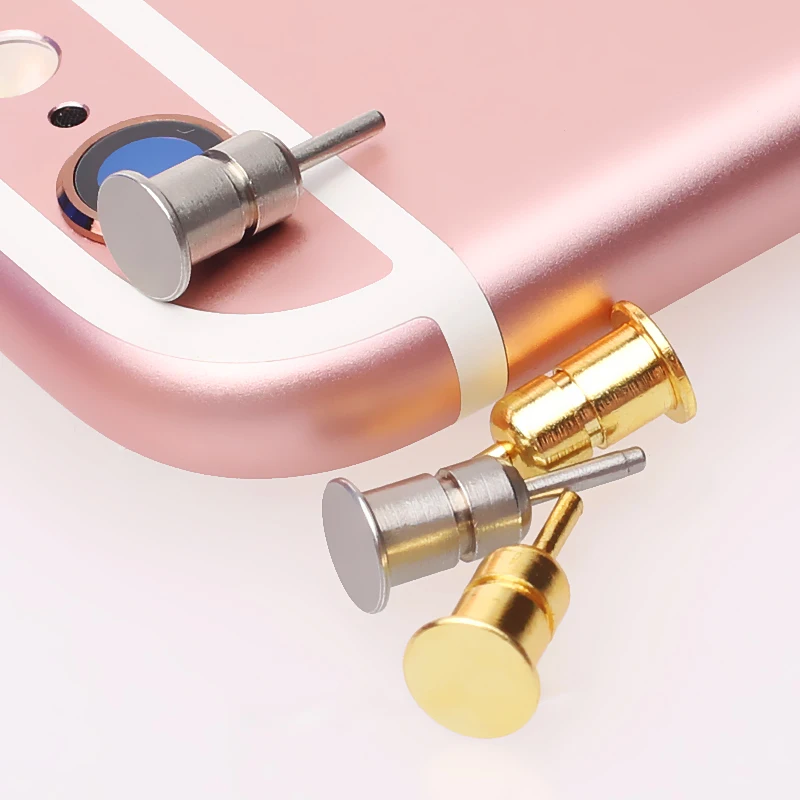 

2pcs metal Dustproof Plug For iPhone samsung Phone Anti Dust plug 3.5mm Earphone Jack & Sim Card Needle Mobile Phone Tool Tray