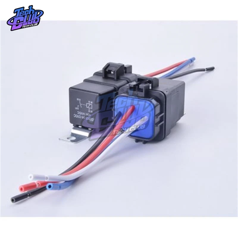 1 pz relè dell'automobile impermeabile integrato cablato DC12V 40A 5Pin 4pin relè automatico + supporto con cavi di lunghezza 105mm