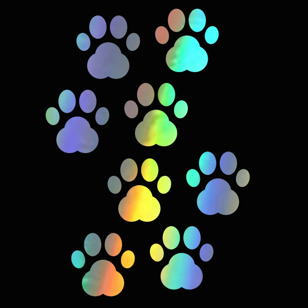 15.8x11.2cm Cute Cartoon Dog Cat Paw Car Stickers Dog Cat Love Pet Car Decal 3D Animal Dog Foot Prints Footprint Car Stying