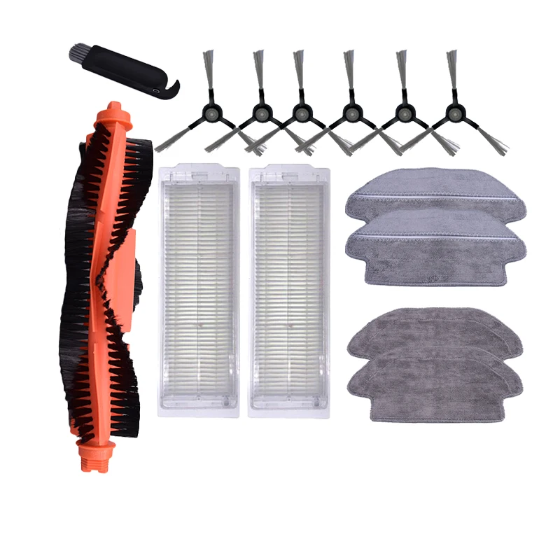 Side Brush Hepa Filter Roll Brush untuk Xiaomi Mijia Mop Pro STYTJ02YM/VIOMI V2 PRO/V3 Vacuum Cleaner Parts Accessories Mop Pad