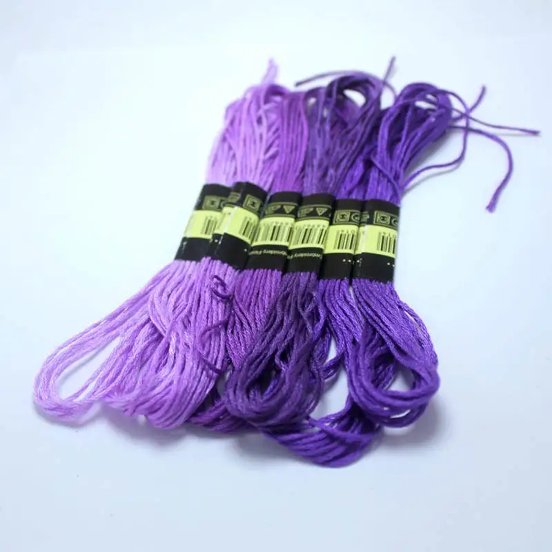 14 colors 4 meters Gradient color  Cross Stitch threads DIY braided wire Floss Skein Embroidery thread Weave bracelets thread