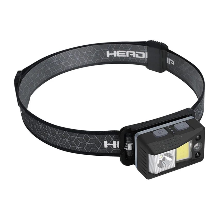Lampada frontale a LED ricaricabile torcia frontale USB, 8 modalità, fari impermeabili con sensore di movimento, magnete e gancio