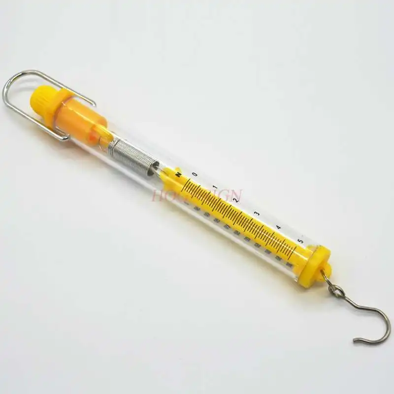 5N Transparent cylindrical tube spring dynamometer, Newton tension scale, digital dynamometer teaching experiment experimental