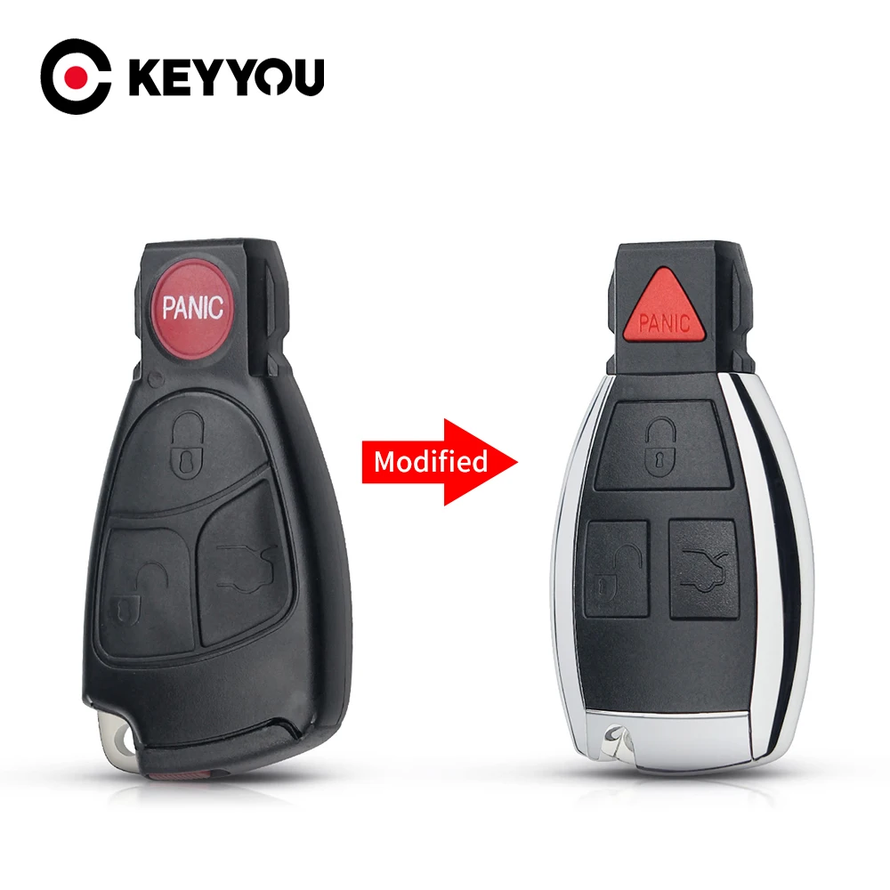 KEYYOU For Mercedes Benz C B E Class W203 W211 W204 YU BN CLS Modified Smart Key Shell Key Case Fob 3+1 4 Buttons Rreplacements