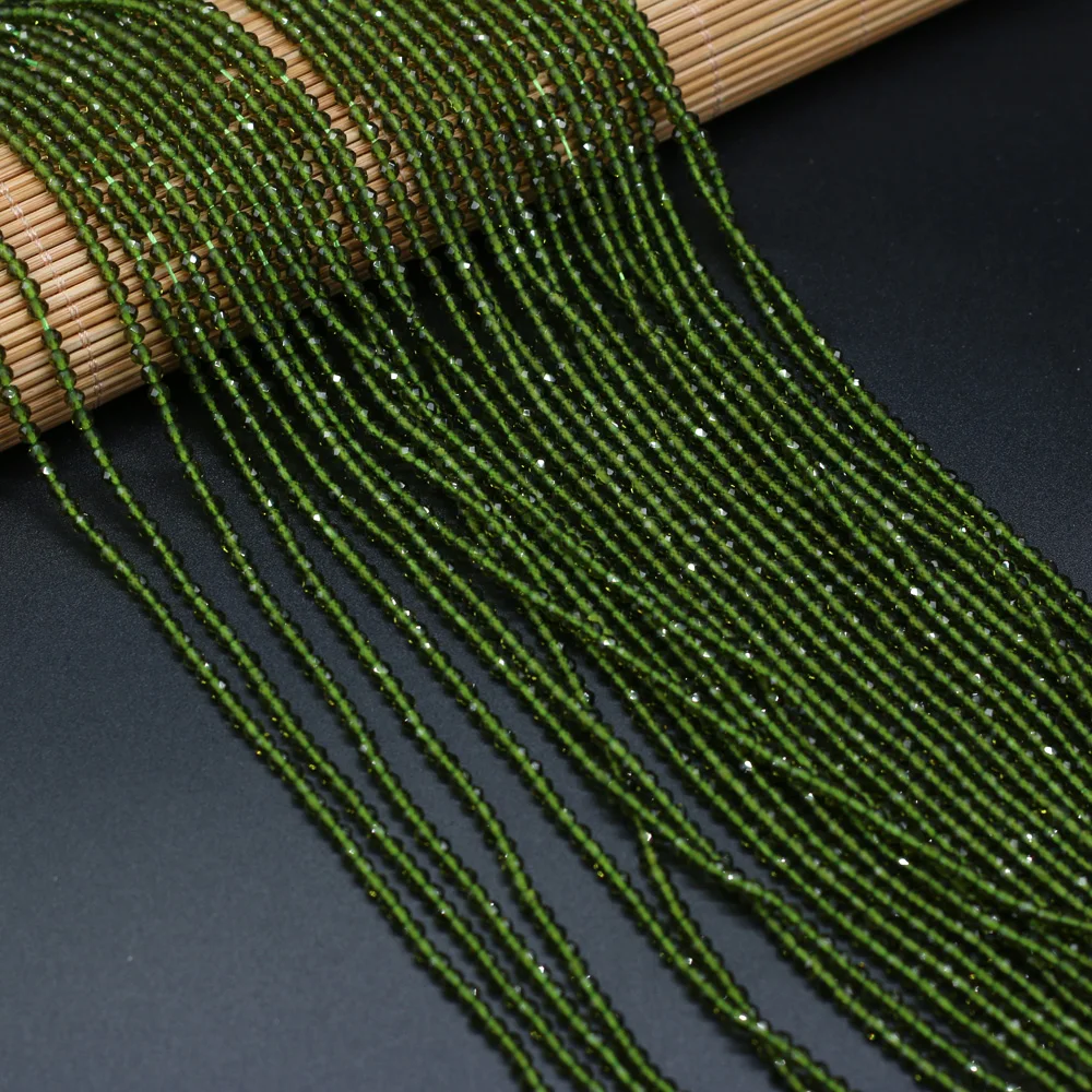 Stone Beads Section Matcha Green Faceted Spinels Stone Beads DIY for Jewelry Making Bracelet Necklace Accessories Gift Size 3mm