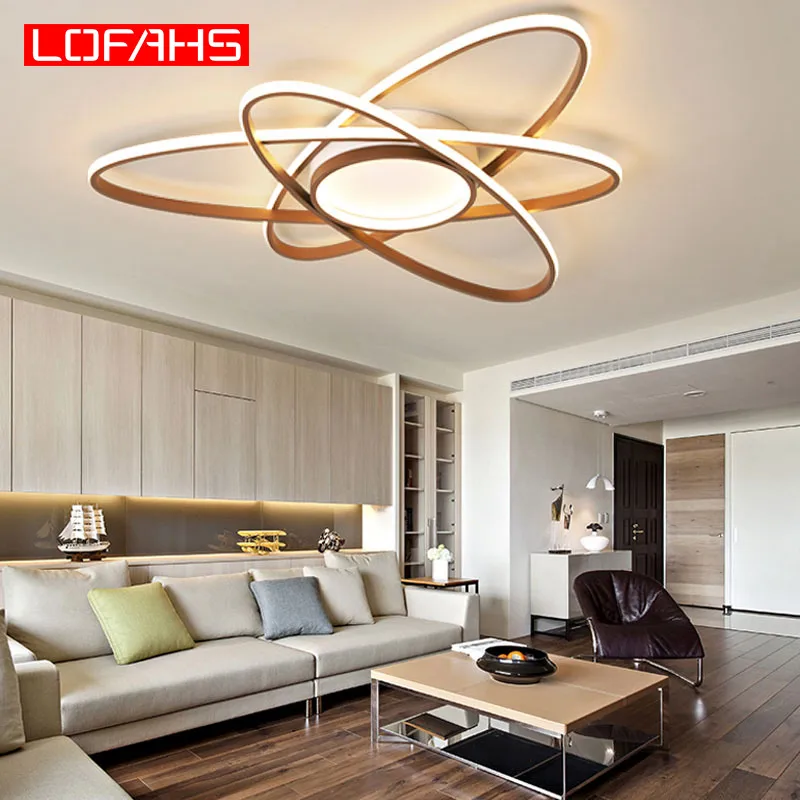 LOFAHS modern LED ceiling lights Remote Brown large lamp For Bedroom living Room Candelabre lusteri Chandelye Lustr Avizeler