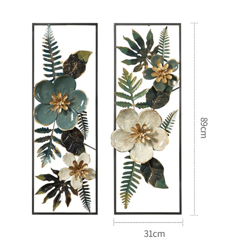 Iron Artificial Flower Wall Hanging Ornament Decoration Hotel Home Living Room Background Mural Art 3D Stereo Wall Decor