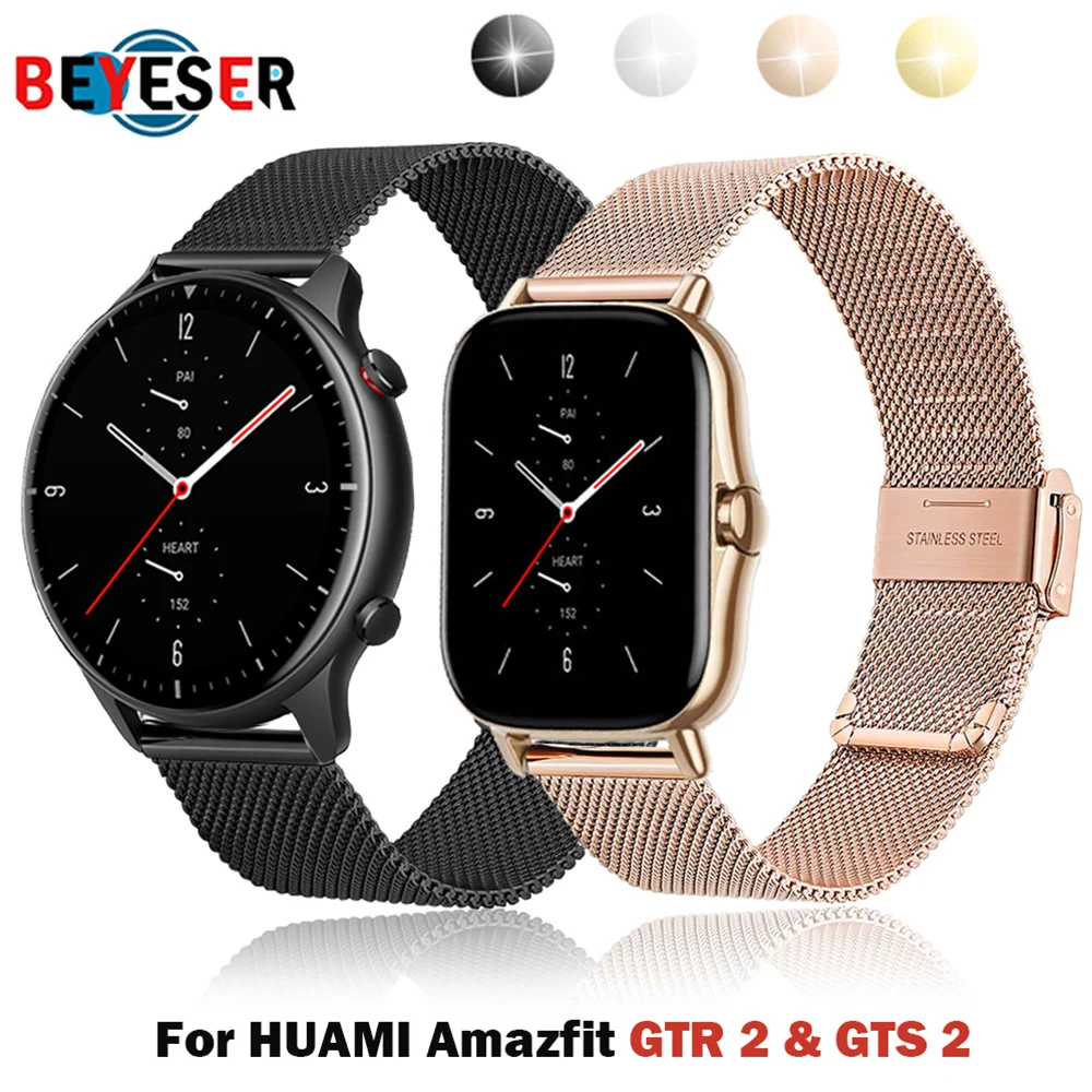 20mm 22mm Sport Watchband For Huawei Watch GT4 46MM/watch4/4pro stainless steel metal Strap Wristband  For Samsung Galaxy watch5