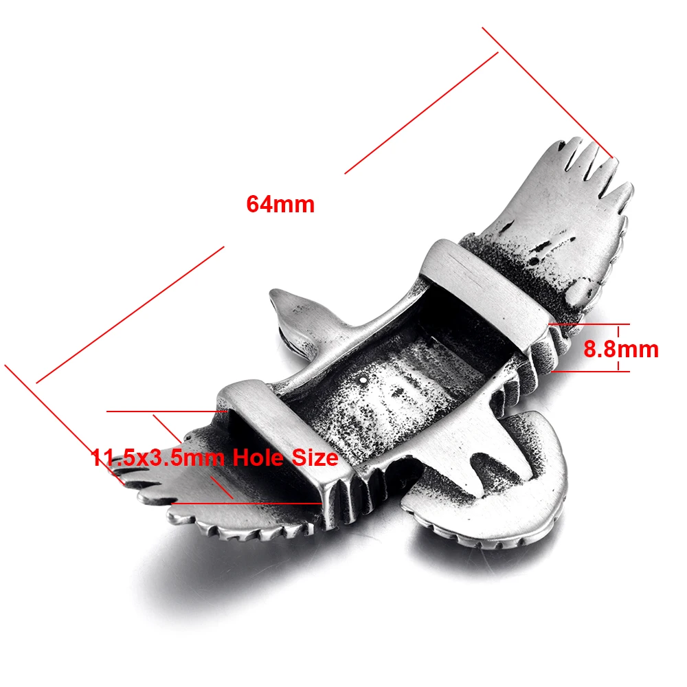 金属製のスライドビーズ,11.5x3.5mm,穴のサイズ,イーグル,レザーブレスレット,日曜大工,ジュエリー作りのアクセサリー