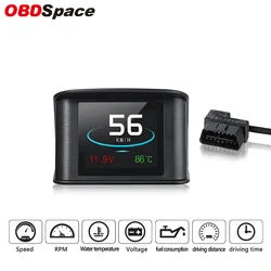 OBDSPACE P10 OBD2 Auto Scanner On-board Computer HUD Display Temperature Consumption Speedometer Gauge OBD 2 Car Diagnostic Tool