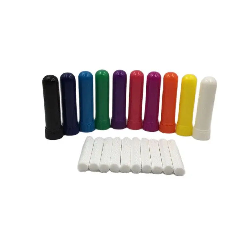 

120sets/lot High Quality CE Approved 4 Full Parts Blank Aromatherapy Nasal Inhaler Sticks with 8 Rainbow Color