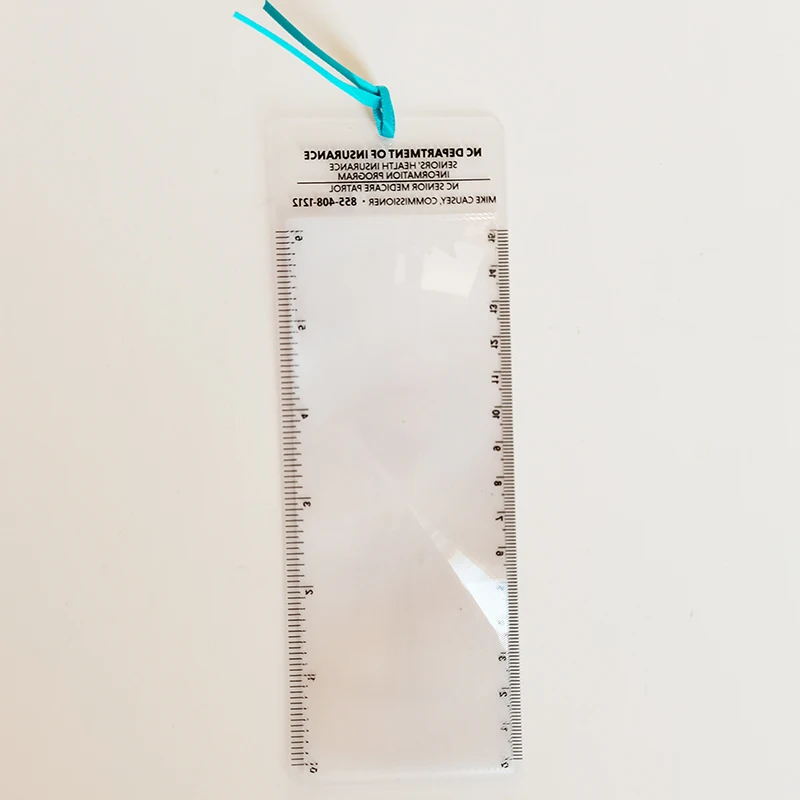 5Pcs 3X Lens Fresnel Magnifier Bookmarks& Ruler Reading Tools Ultra-thin Portable Fresnel Magnifier 188X65MM/7.4''x2.6''