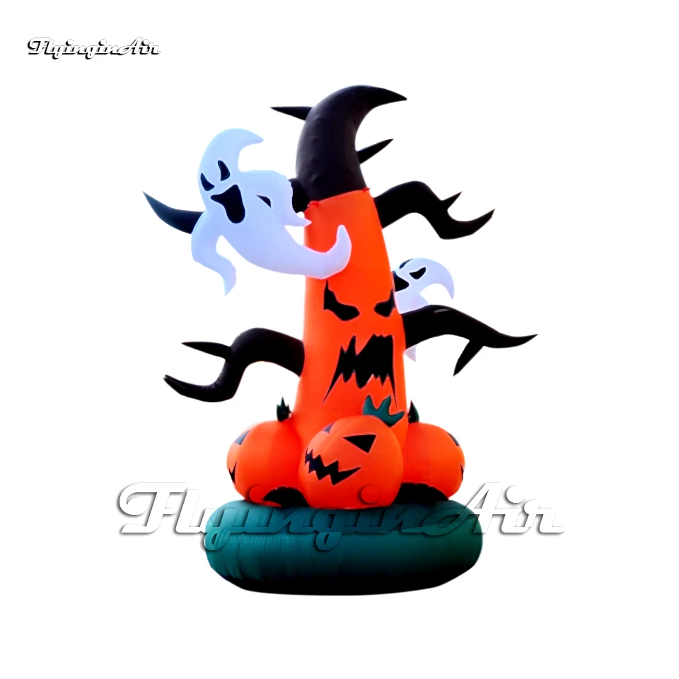 

Outdoor Halloween Decorative Inflatable Pumpkin Ghost Tree 3m/5m High Scary Air Blown Pumpkin Head Balloon For Garden Decoration