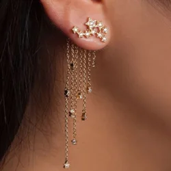 New Fashion Selling Jewelry 1 pcs Earrings Irregular Sparkling Star Tassel Alloy Earrings Women Small Jewelry Accessories