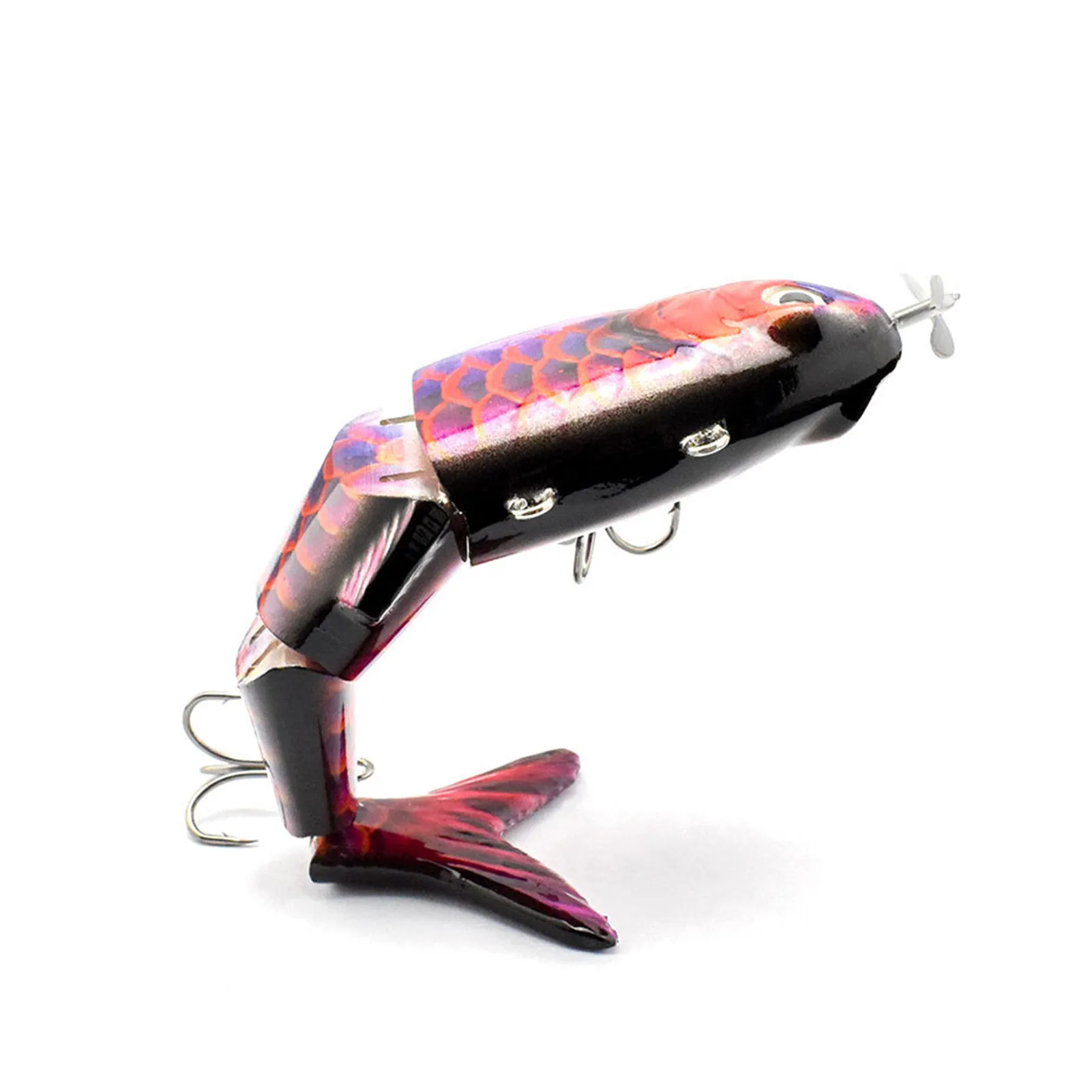 Robotic Angeln Locken LED Licht Elektrische Locken Wobbler USB Aufladbare 4 Segmente Fischerei Lockt Auto Schwimmen Swimbait Crankbait