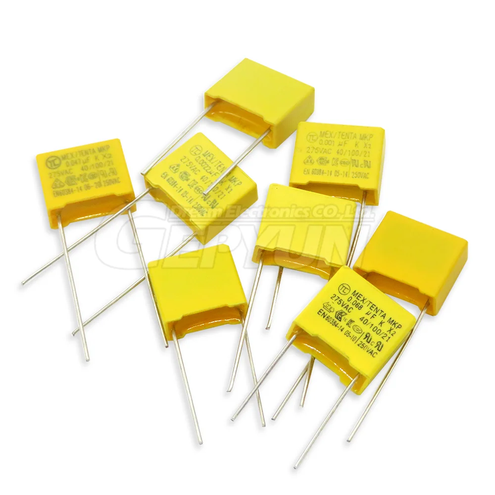 10pcs X2 Safety capacitor Polypropylene film 15mm 275VAC 275V 0.022UF 0.047UF 0.1UF 0.15UF 0.22UF 0.33UF 0.47UF 0.68UF 1UF