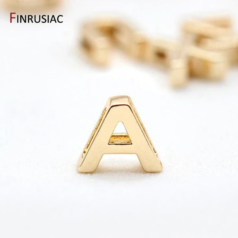 DIY Jewelry Making 26 Letters Beads Gold Plated Hollow Alphabet Pendants For Bracelets Necklace Accessories