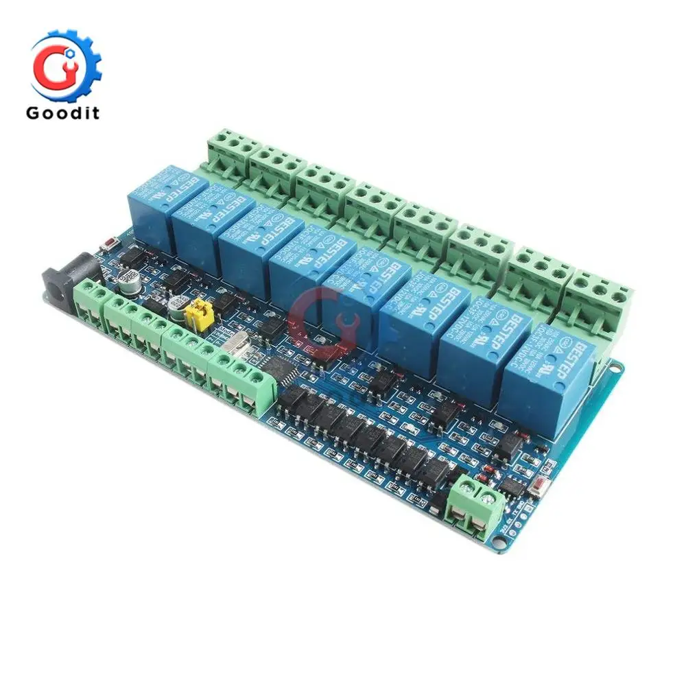 1PCS Modbus rtu 8 Channel Relay Module 485 TTL Communication 8-channel Input Relay Module Relay Output Board Module