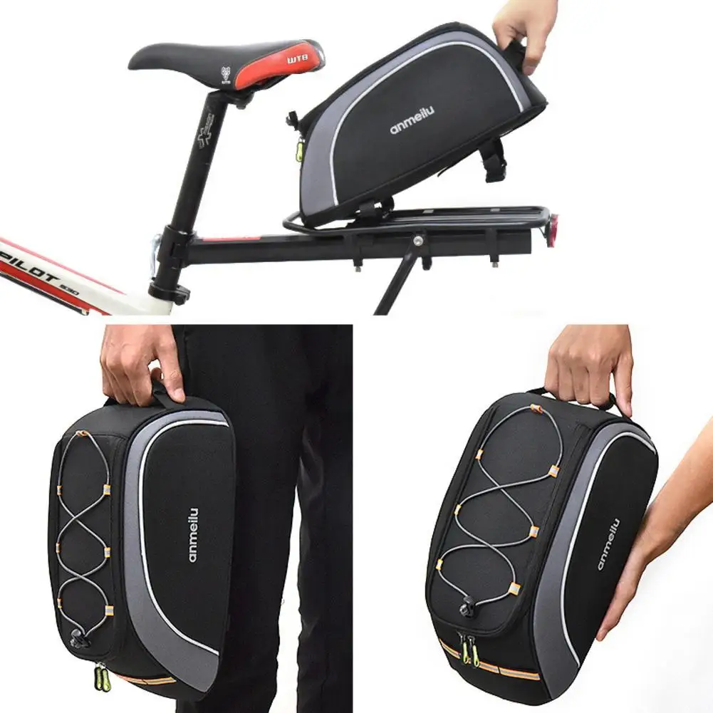 8L Bicycle Bags Large Capacity Waterproof Cycling Bag Mountain Bike Saddle Rack Trunk Bag Luggage Carrier Bike Storage package