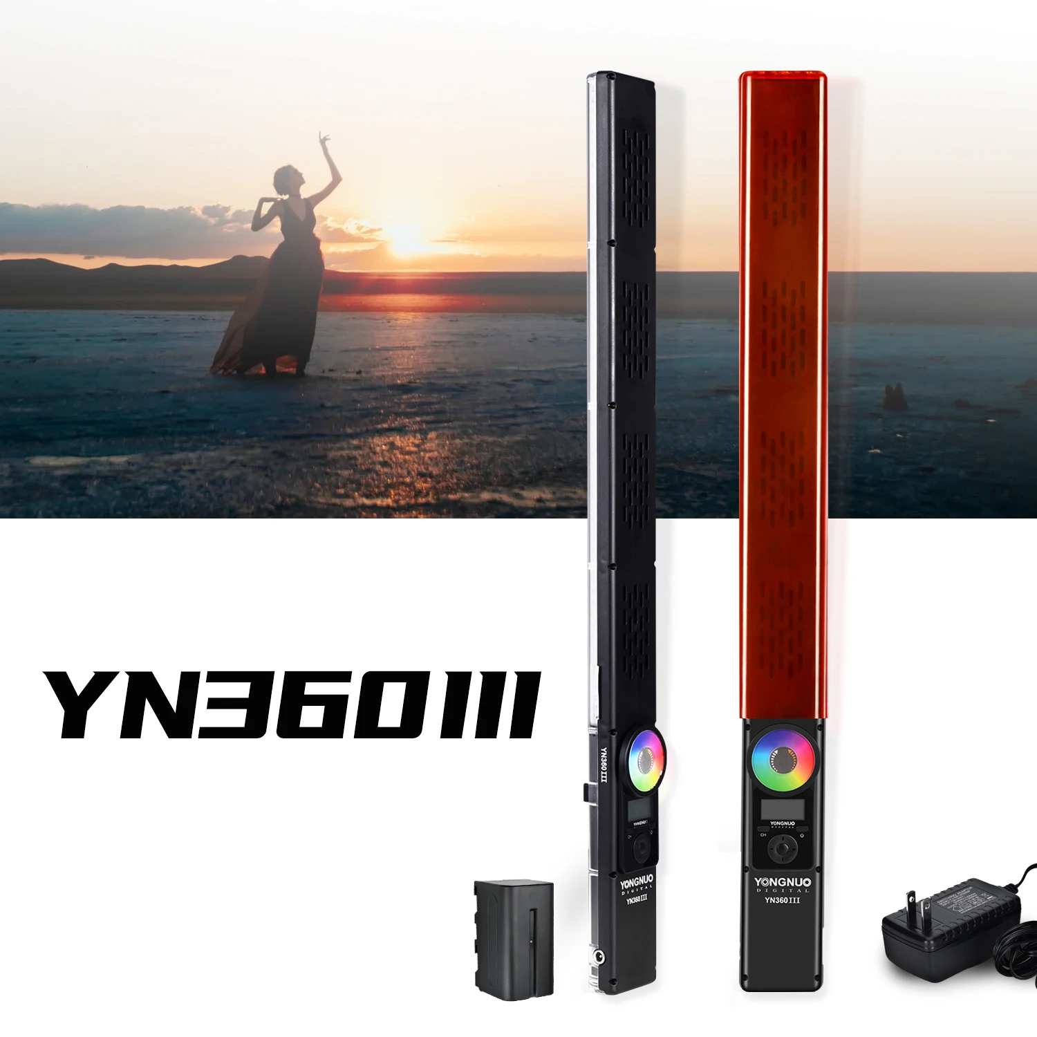 Yongnuo YN360 III YN360III Handheld 3200K-5600K RGB Colorful Ice Stick LED Video Light Touch Adjusting Controlled by Phone App