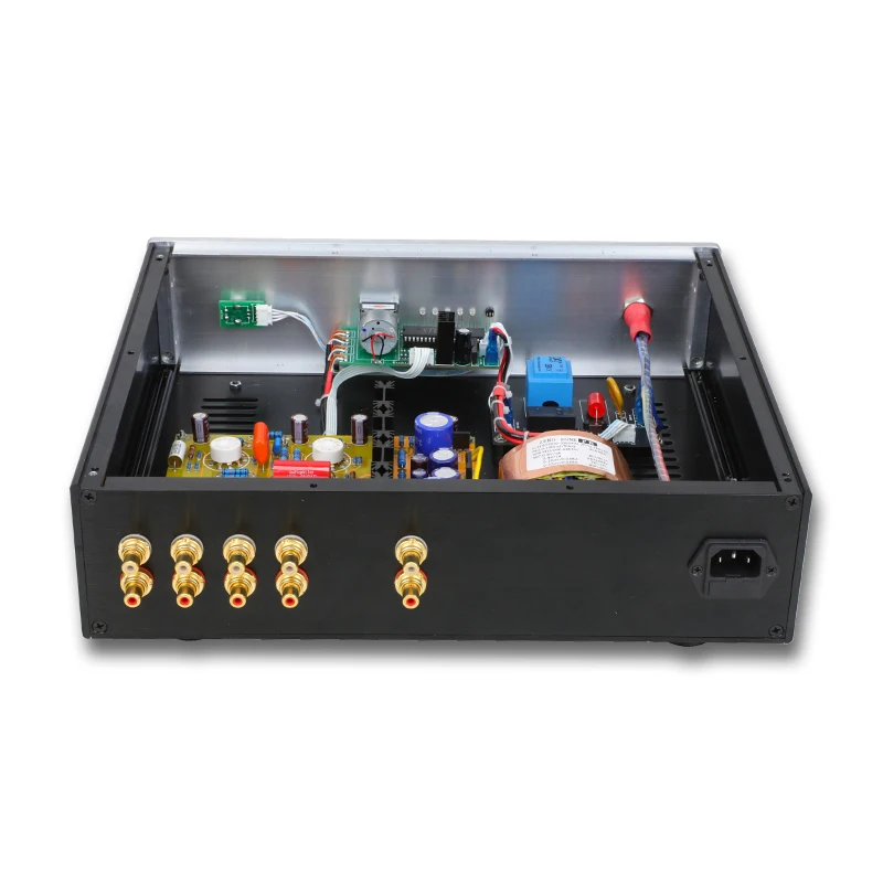 SUQIYA-جهاز التحكم عن بعد 12AX7 أنبوب مكبر للصوت قاعدة على كونراد-جونسون CL Preamp 4 قنوات RCA التحكم عن بعد التبديل المدخلات مع فونو أمبير