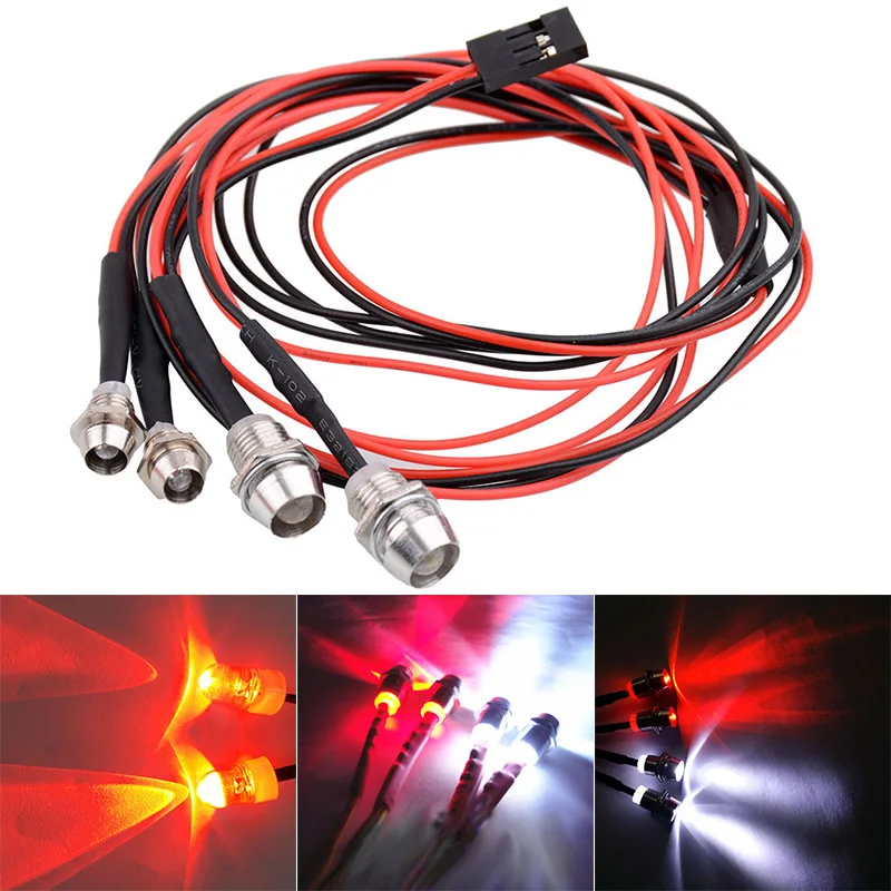 rc car parts 2/4 Lights 70cm Length RC LED Night Headlamps Headlights 3/5mm LED Light for Model Drift Crawler Car For RC Car