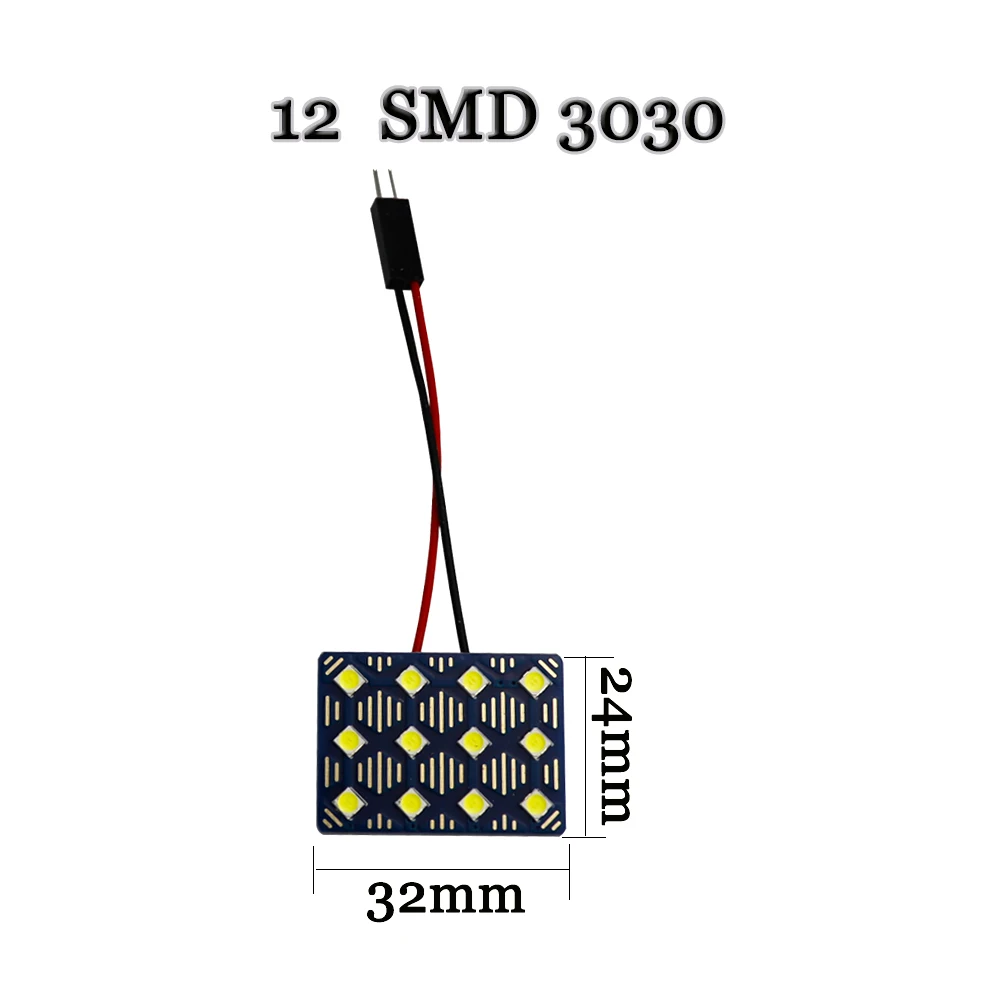 4pcs AC 12V Dome Panel 12 18 24 36 SMD 3030 LED 1W chips 2.76W 2.16W 1.8W Interior Map Roof Reading Woking light lamp 2 Adapter