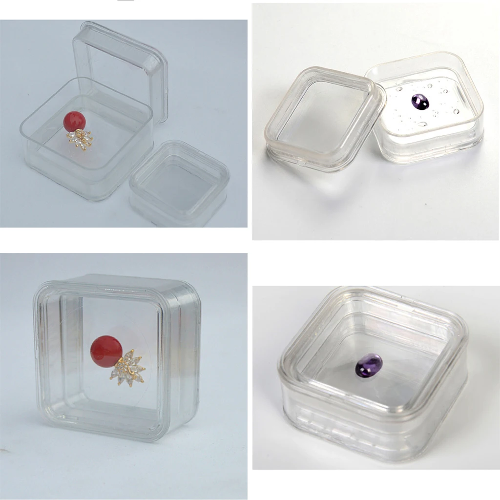 Elasticity Membrane Jewelry Storage Box Floating Frames Box Clear Container Rack for Ring Necklace Earring Stamps Coin