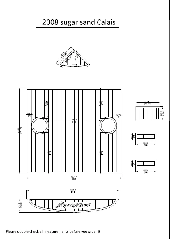 

2008 Sugar Sand Calais Swim Step & Cockpit Pad Boat EVA Teak Decking 1/4" 6mm