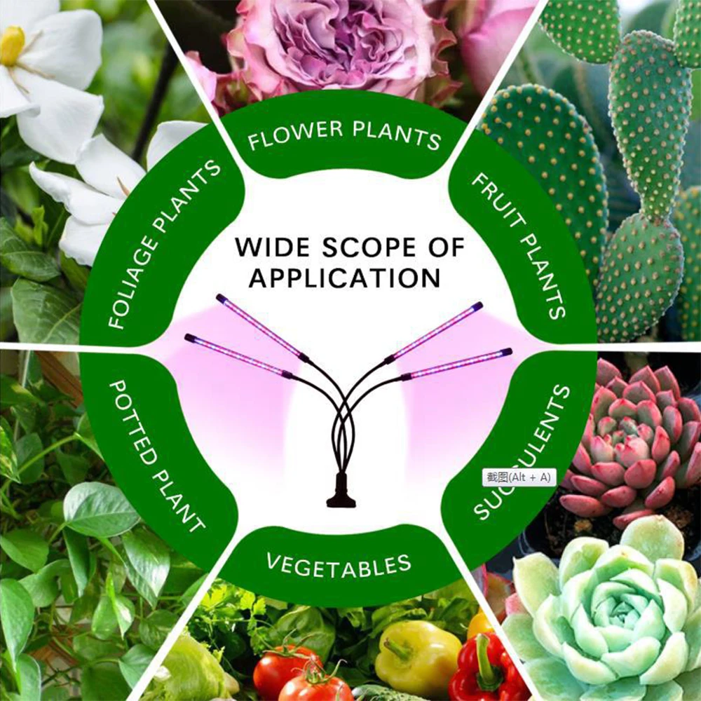 LED Grow Light with USB, Phyto Lamp, Full Spectrum, Fitolamp with Control, Plants, Seedlings, Flower, Home Tent Grow Box