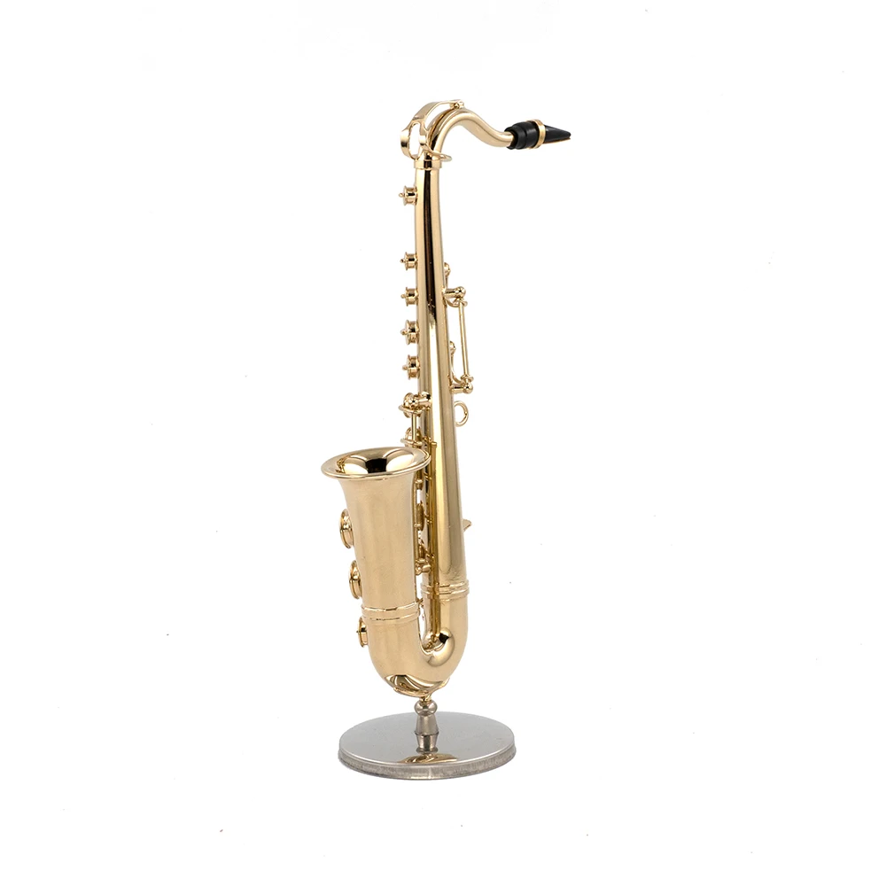 Miniature Copper Tenor Saxophone Model Mini Musical Instrument 1/12 Dollhouse ob11 1/6 Action figure Accessories Decoration