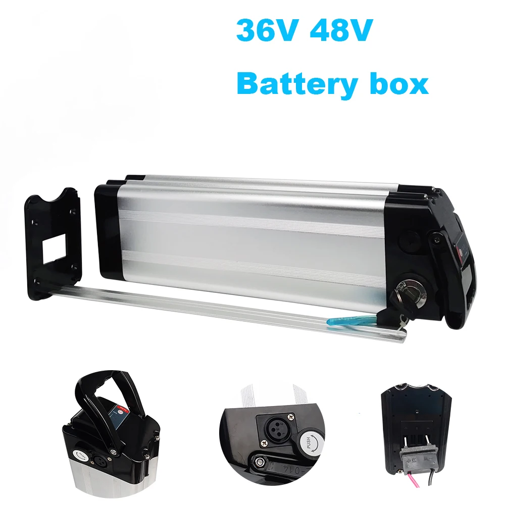 

Ebike Battery Case 36V 48V 70PCS 18650 Cells Battery Case Electric Bike Sliver Fish Ebike Empty Battery Box